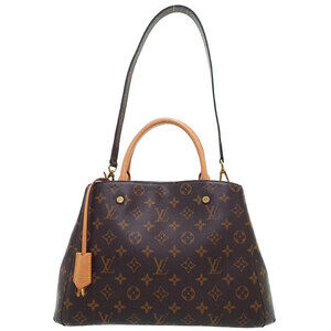 Louis Vuitton Monogram Leather Montaigne 2way Shoulder Bag Brown